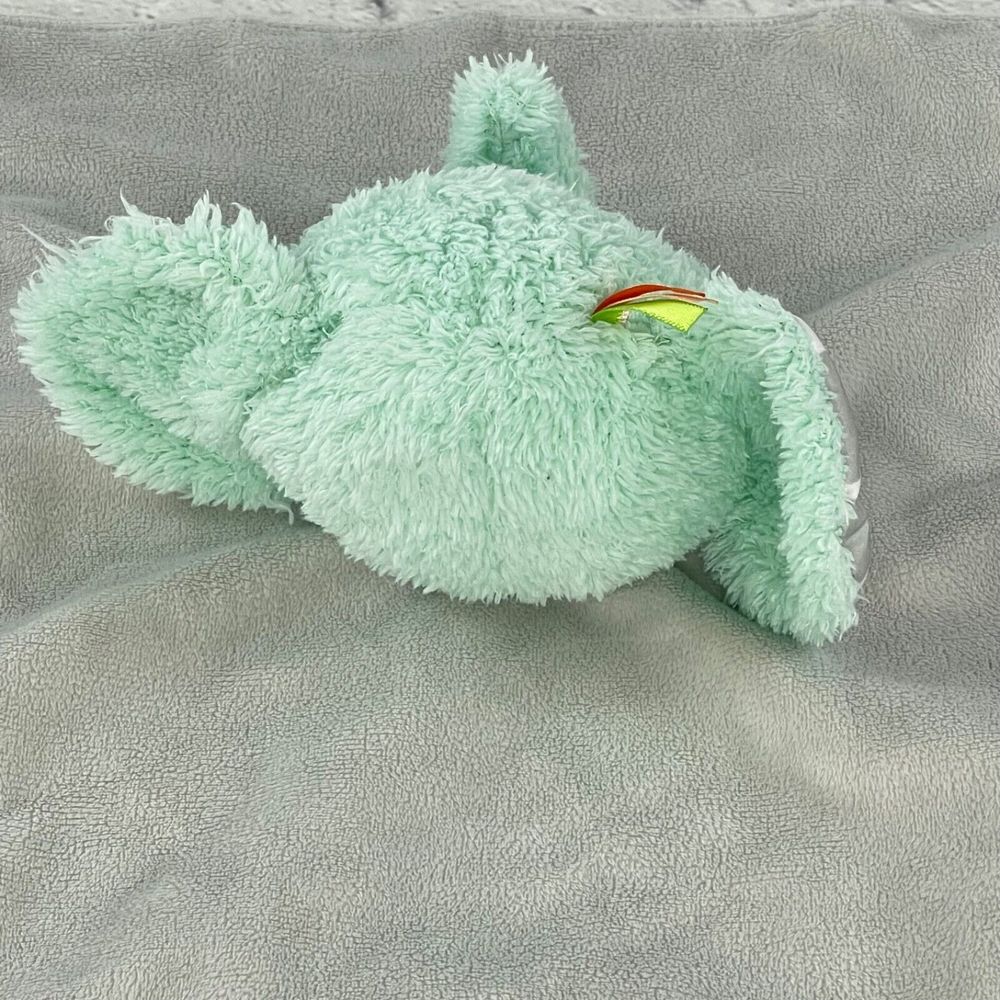 Boppy Elephant Lovey Baby Security Blanket Aqua Finger Puppet Chevron Satin Back - Picture 6 of 8